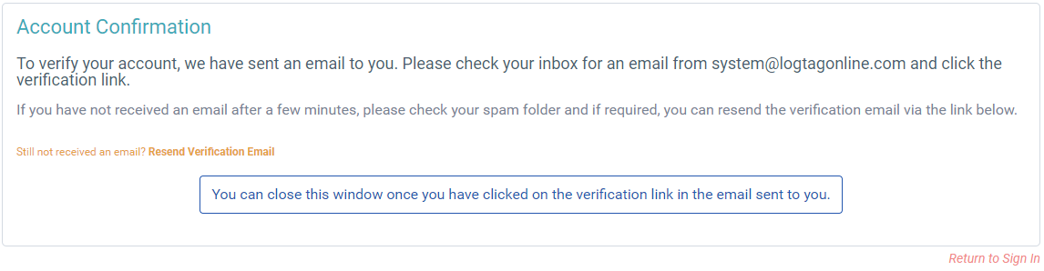 Confirm your account