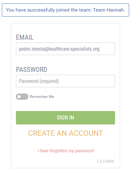 Joined with existing account
